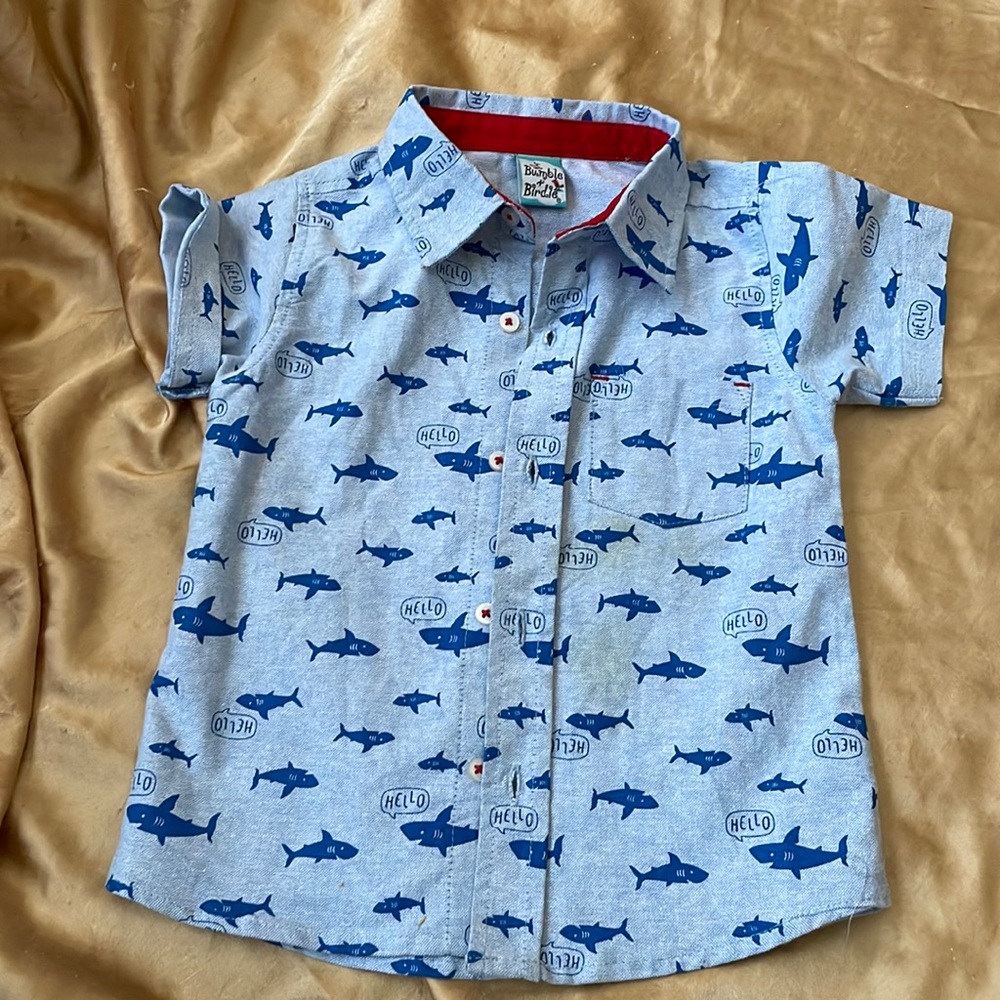 Boys Shark button up top